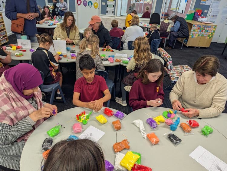 Classroom with students and adults