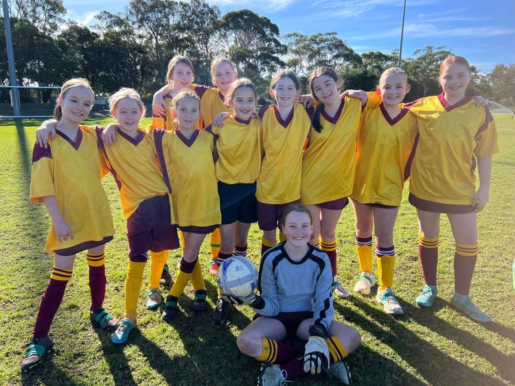 Girls soccer team at Gala Day