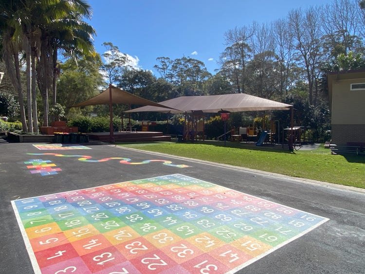 Photo of playground with artwork