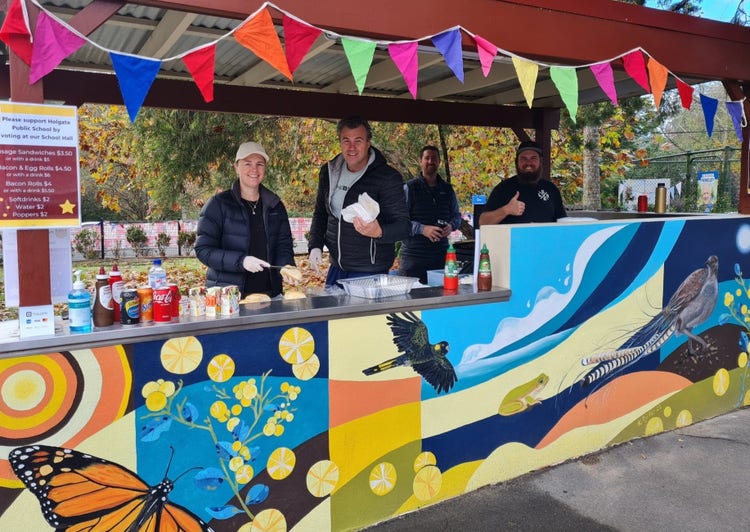 P&C members using school BBQ